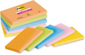 Post-it Super Sticky notes Boost, 90 feuilles, ft 76 x 127 mm, couleurs assorties, paquet de 5 blocs