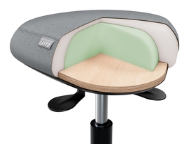 Leitz Ergo actieve Zitkruk met comfort wiebelkussen, met wieltjes