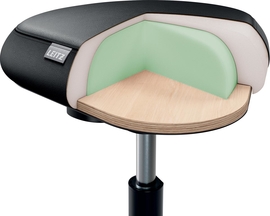 Leitz Ergo actieve Zitkruk met comfortzitting, met wieltjes, zwart