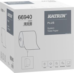 Katrin Plus papier toilette pour distributeurs, 2 plis, 800 feuilles, paquet de 36 rouleaux