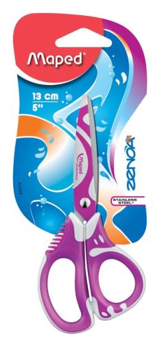 Maped schaar Zenoa fit, 13 cm, asymmetrische ogen, op blister