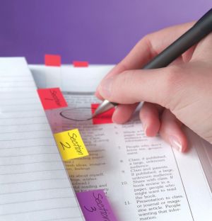 Post-it Index standard, ft 25,4 x 43,2 mm, d&eacute;vidoir avec 50 cavaliers, rouge