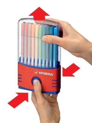 STABILO Pen 68, ColorParade, rood-blauwe doos, 20 stuks in geassorteerde kleuren