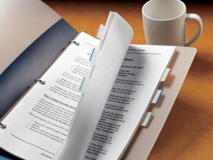 Post-it Index Strong, ft 25,4 x 38 mm, wit met gekleurde rand, 3 kleuren, 22 tabs per kleur