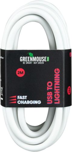 Greenmouse Lightning kabel, USB-A naar 8-pin, 2 m, wit