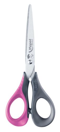 Maped schaar Sensoft, ft 16 cm, links, scherpe punt, RVS, geassorteerde kleuren, blister van 1 stuk