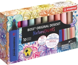 STABILO BOSS ORIGINAL NatureCOLORS Wildflower surligneur, deskset de 10 pi&egrave;ces, assorti