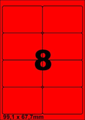DBS étiquettes 99,1 x 67,7 mm 8/feuille 