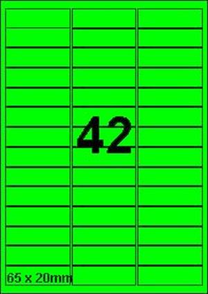 DBS etiketten 65 x 20 mm, 42 per blad, f