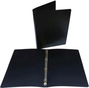 Alpha ringmap, voor ft A4, uit PP, 4 ringen van 16 mm, zwart