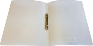 Alpha ringmap, voor ft A4, uit PP, 2 ringen van 16 mm, transparant wit