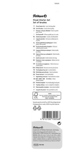 Pelikan penselenset , blister van 5 stuks, S613F in nr 6 en 10 en S24 in nr 2, 4 en 6