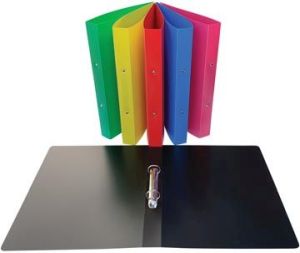 Alpha ringmap, voor ft A4, uit PP, 2 ringen van 25 mm, geassorteerde kleuren