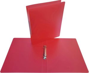 Alpha ringmap, voor ft A4, uit PP, 2 ringen van 25 mm, transparant rood