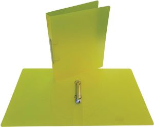 Alpha ringmap, voor ft A4, uit PP, 2 ringen van 25 mm, transparant geel