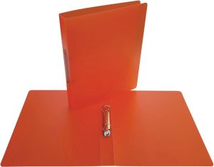 Alpha ringmap, voor ft A4, uit PP, 2 ringen van 25 mm, transparant oranje