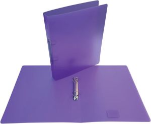 Alpha ringmap, voor ft A4, uit PP, 2 ringen van 25 mm, transparant paars