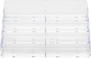 Deflecto visitekaartenhouder 2 x 4 opbergvakken, transparant