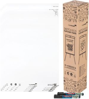 Legamaster flipchartpapier Sketch ECO, ft 98 x 65 cm, blanco, 20 vel, pak van 5 stuks