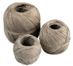 Vlaskoord touw uit 3 draden, bol van 140 g, +/- 65 m