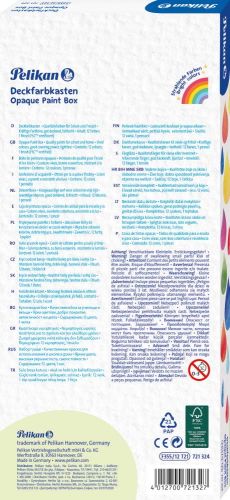 Pelikan verfdoos plakkaatverf Paintbox 12 napjes