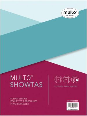 Multo geperforeerde showtas ft A4, 23-gaatsperforatie, glashelder, pak van 10 stuks