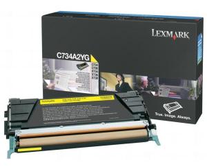 Lexmark toner 0C734A1YG, geel, 6.000 pag