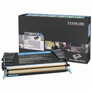 Lexmark toner 0C736H1CG, cyan,  25.000 p