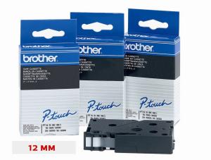 Brother P-Touch 12 mm rood op wit