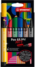 STABILO Pen 68 viltstift MAX ARTY, etui van 6 stuks, assorti