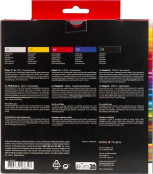 Amsterdam acrylverf primair 120 ml, 5 tubes + 3 tuiten