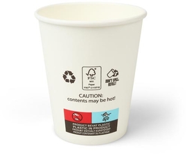 Gobelet en carton, 150 ml, blanc, paquet de 100 pi&egrave;ces