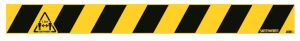 Vloersticker, 800x80mm,geel-zwart,ook ge