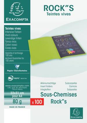 Exacompta Rock's 80 dossiermap, ft 22 x 31 cm, pak van 100, lichtoranje