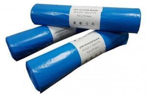 Afvalzak, ft 65/25 x 140 cm, blauw, LDPE, 10 x rol van 10 stuks