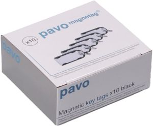Pavo Magnettag sleutelhanger, pak van 10 stuks, zwart