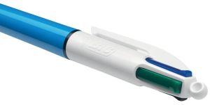 Bic 4 Colours Original 4-kleurenbalpen, 0,32 mm, klassieke inktkleuren, lichaam blauw