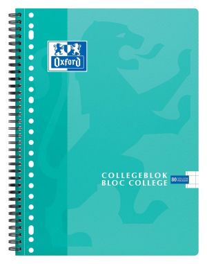 Oxford School bloc coll&egrave;ge, ft A4+, 160 pages, 23 trous, quadrill&eacute; 10 mm, assorti