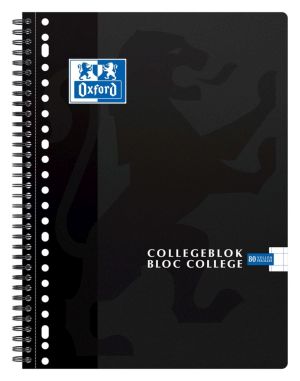 Oxford School bloc coll&egrave;ge, ft A4+, 160 pages, 23 trous, quadrill&eacute; 10 mm, assorti