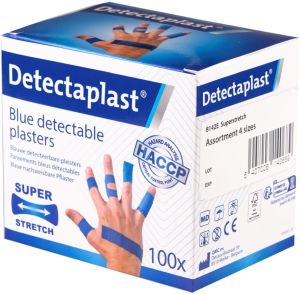Detectaplast Elastic textielpleister, assorti afmetingen, pak van 100 stuks