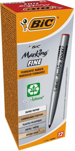 Bic permanent marker ECOlutions, schrijfbreedte 1,1 mm, fijne punt, rood