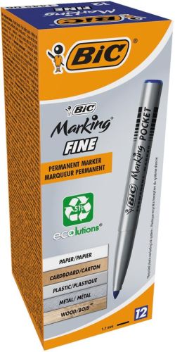 Bic permanent marker ECOlutions, schrijfbreedte 1,1 mm, fijne punt, blauw