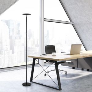 MAUL vloerlamp LED Sphere op voet, hoog 195cm,warmwit licht dimbaar, uplighter, zwart