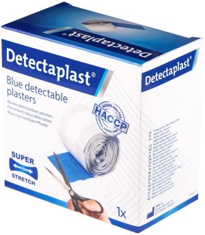 Detectaplast Elastic textielpleister, ft 6 cm x 5 m, op rol