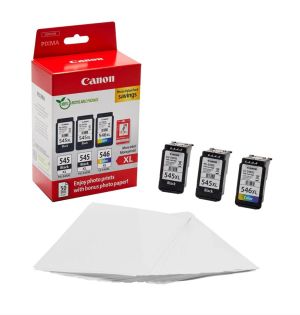 Canon photo value pack 2 x PG-545XL + 1 x CL-546XL, 300 - 400 pagina's, OEM 8286B015, 4 kleuren