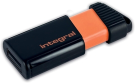 Integral Pulse USB 2.0 stick, 32 GB, zwart/oranje