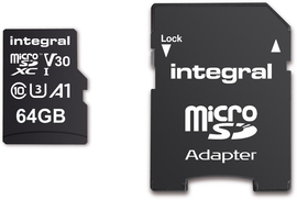 Integral microSDXC geheugenkaart V30, 64 GB
