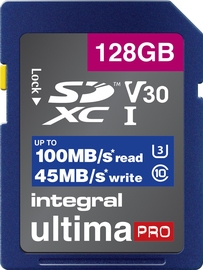 Integral geheugenkaart SDXC V30,  128 GB