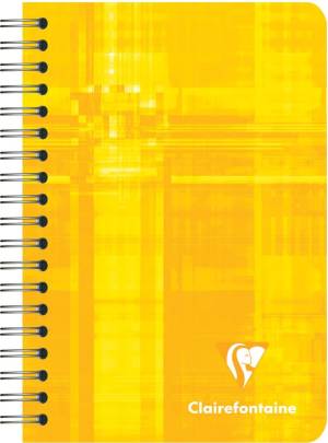Clairefontaine cahier ft 9,5 x 14 cm, 180 pages, gelijnd, reliure spiral&eacute;, couleurs assorties