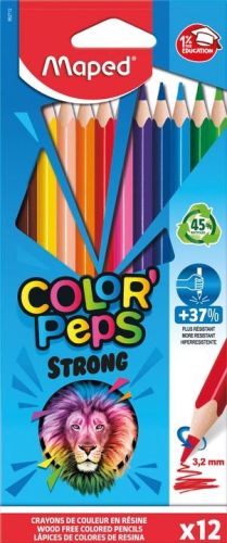 Maped kleurpotlood Color'Peps Strong, 12 potloden in een kartonnen etui